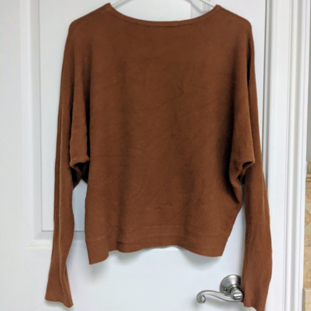 Tahari Autumn Orangish Brown Sweater - size L - Picture 2 of 3